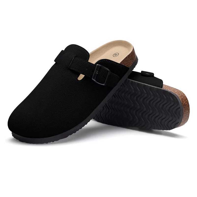 Summer Suede Clogs Slippers Women Clogs Slippers Outdoor Non-Slip Beach Sandals Unisex Cork Clogs Slippers With Adjustable Buckle W250805