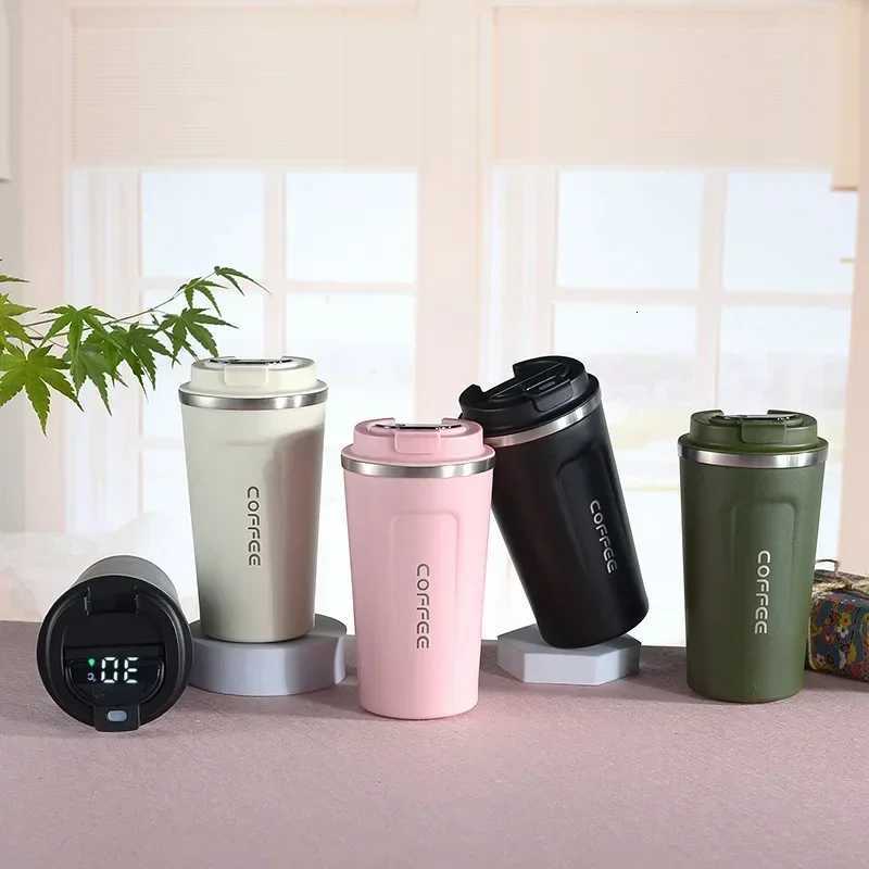 380ml Thermos Coffee Mug Stainless Steel Coffee Cup Temperature Display Vacuum Flask Thermal Tumbler Insulated Water Bottle C251114
