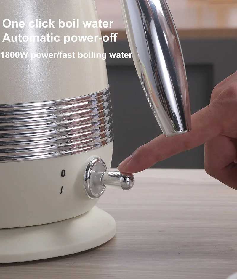 1800W Retro Electric Kettle Home/Office Quick Kettle 304 Stainless Steel Teapot Automatic Power Off Kitchen Appliances 1800ml Y251114