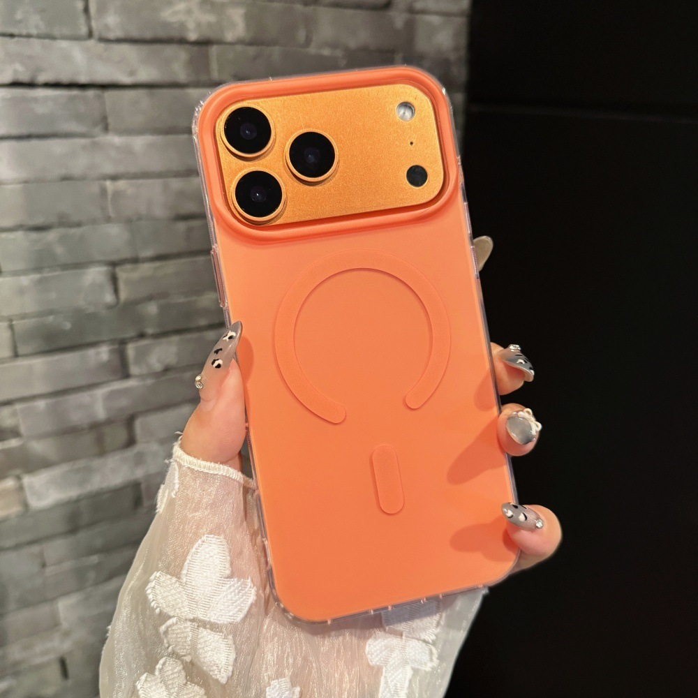 Matte Magnetic Solid Color Phone Case Compatible with iPhone 17 Pro Max Personalized Stand Case iPhone 16/15 Pro Niche