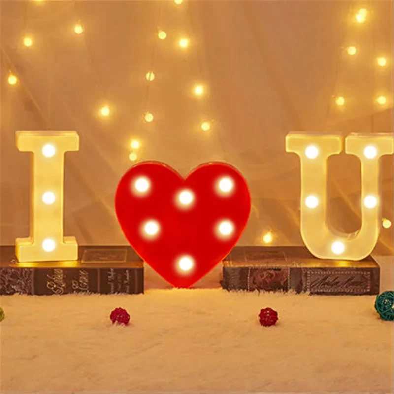 Number Letter Lamp Luminous Alphabet LED Lights Decororation Night Light for Home Wedding Birthday Christmas Party Decoration M251114