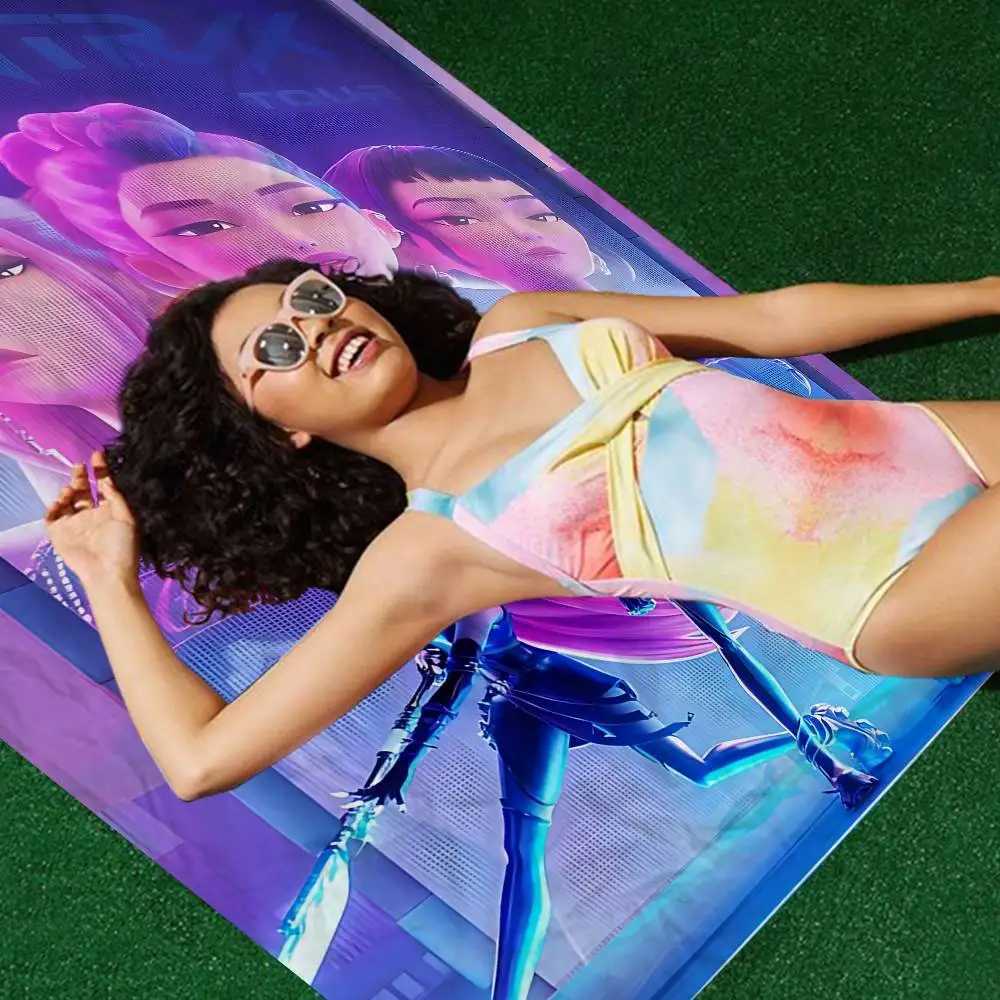 Movie KPop Demon Hunters Microfiber Beach Towel Absorbent Quick Dry Soft Yoga Swimming Resort Mountain Climbing Towel Z251111