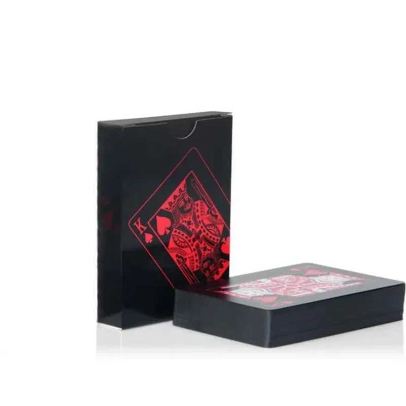 Black Blue Playing Cards Board Games PVC Child Kids Toys Waterproof Children Toy White Deck Card Game Set Collect Gift C251114