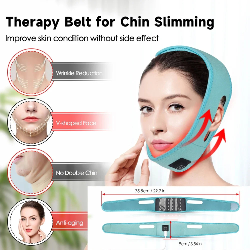 Red Light Therapy Infrared Lifting Firming Skin Chin Neck Home Use Heating Belt Pain Relief Wrap 660NM 251106