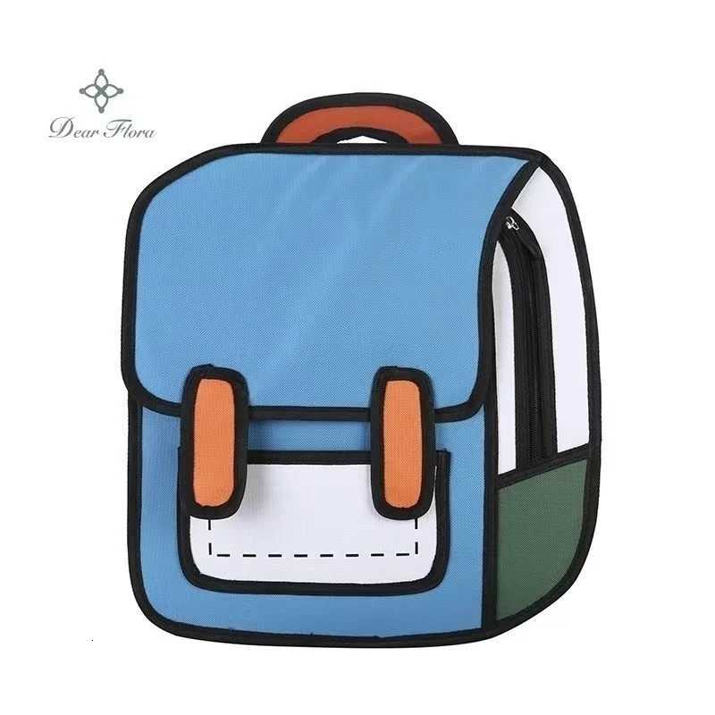 Y2K Cute 2D Drawing Cartoon Bag Anime Backpack 3D Comic Student Schoolbag Kawaii Teenage Daypack Funny Kids Travel Bag MochilaW251113