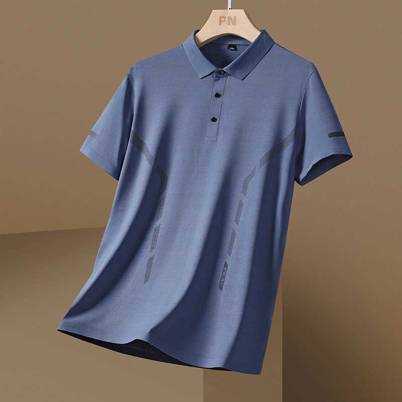 2014 New Summer Fashionable High Quality Ice Silk Polo Neck Medieval Dad Short Sleeve Top Casual Mens Polo Shirt W250414
