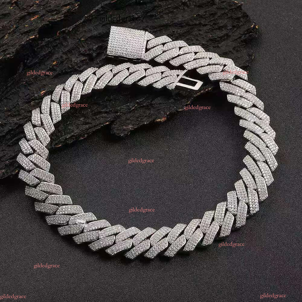 Through the test moissanite dia gold sturgis chain mens hip-hop necklace