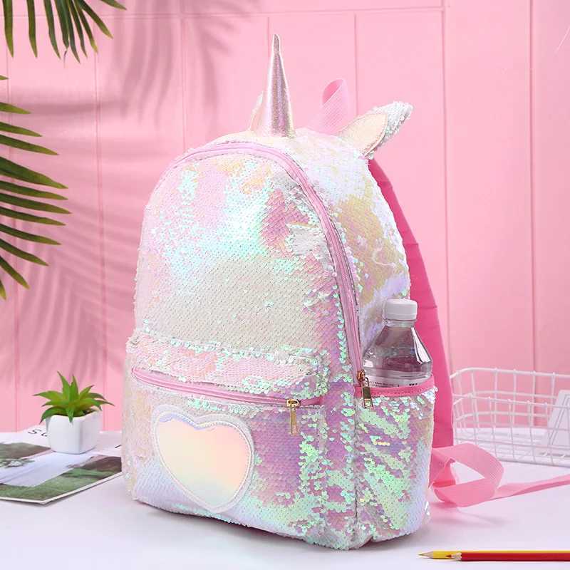 Unicorn Large Capacity Mermaid Sequin Backpack Student Cute Cartoon Casual Backpack Female SchoolbagW251113
