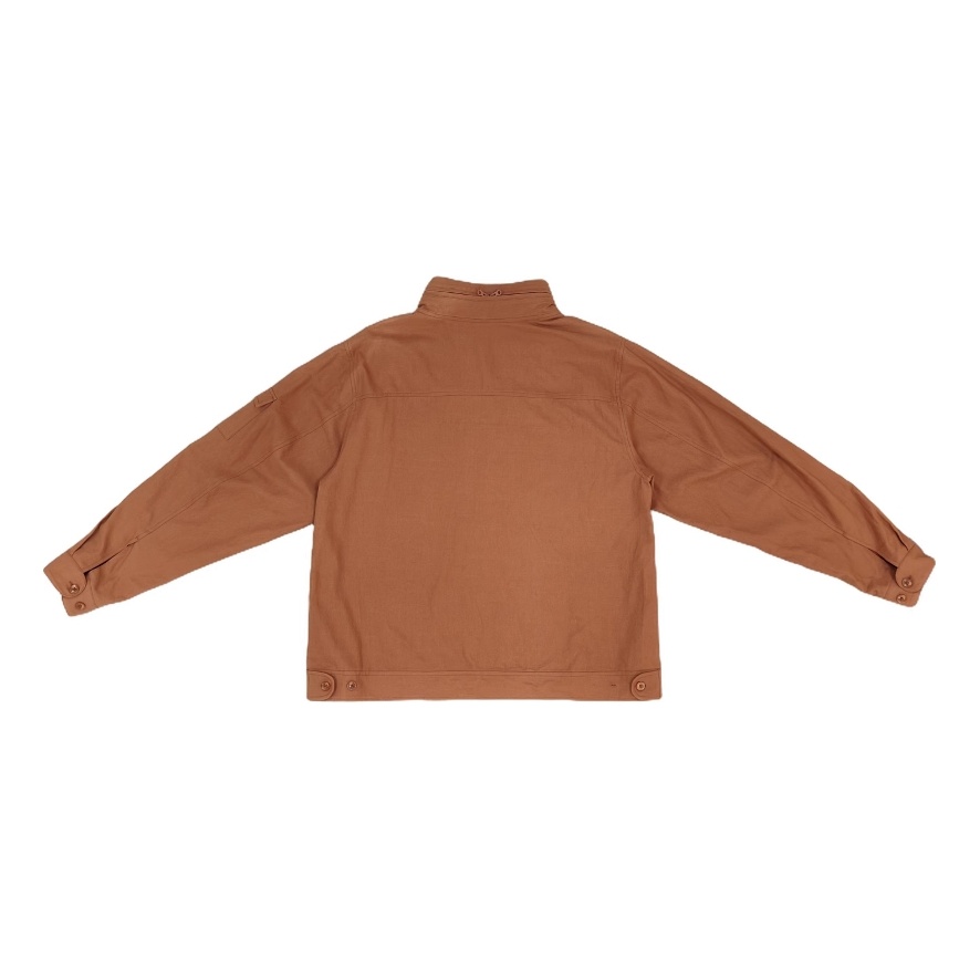 Men's Orange Cotton Zip-Up Jacket with Hidden Hood Zip Stand collar Multi-Pocket Adjustable buttons on cuffs and hem for Autumn Daily Casual Wear