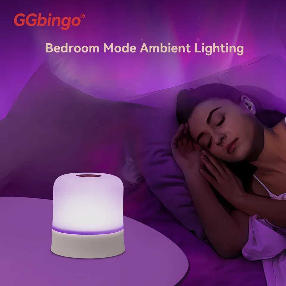 GGbingo Touch Night Light Rechargeable Remote Control Night Light RGB Dimmable Table Lamp Ambient Light for Bedroom Living Room M251114