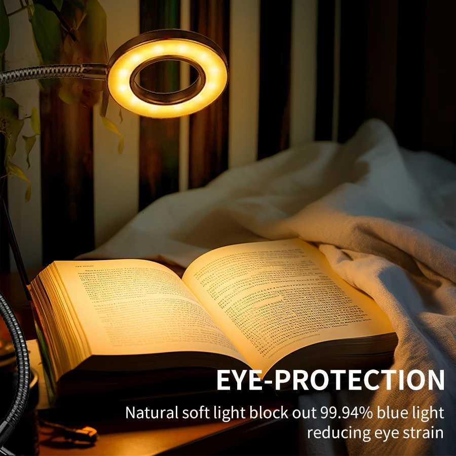 360 Flexible LED Clip on Desk Lamp 3 color Adjustable Gooseneck Table Light USB Bedside Books Night Light Study Read Light M251114