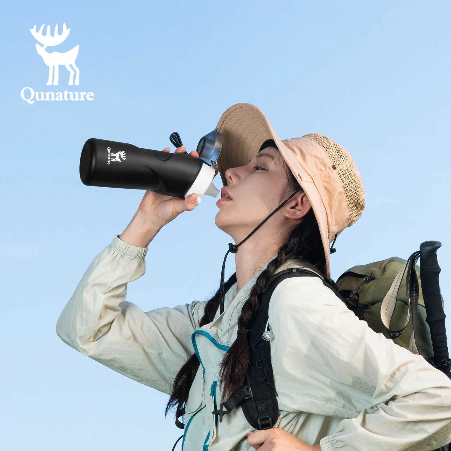 Qunature Silicone Soft Water Bottle Food-Grade Sports Water Storage Pouch for Cycling Running Fitness Foldable Slant-Mouth Cup C251114