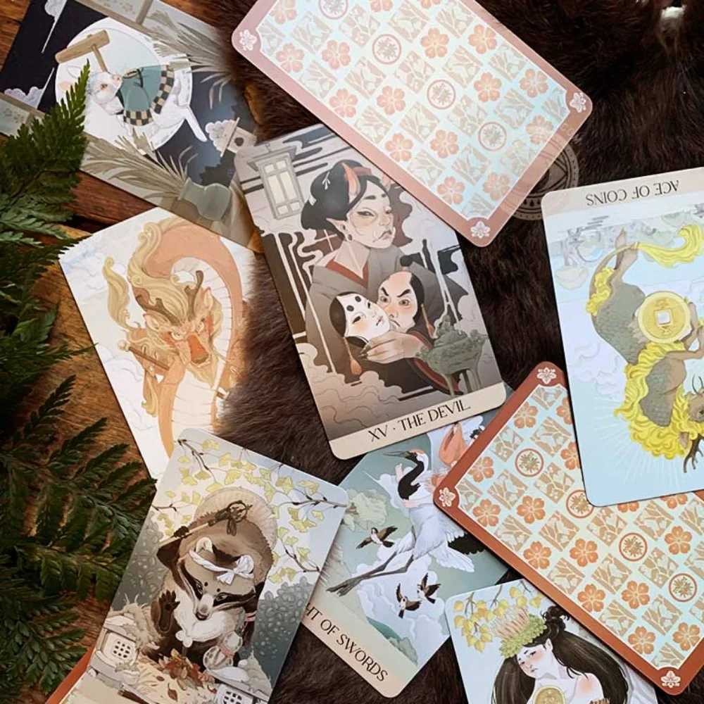 Yokai Tarot Deck 78 Pcs Cards 127cm Rooted In Japanese Folklore Printed on 350GSM Embossed Cardstock Packed In Rigid Box C251114