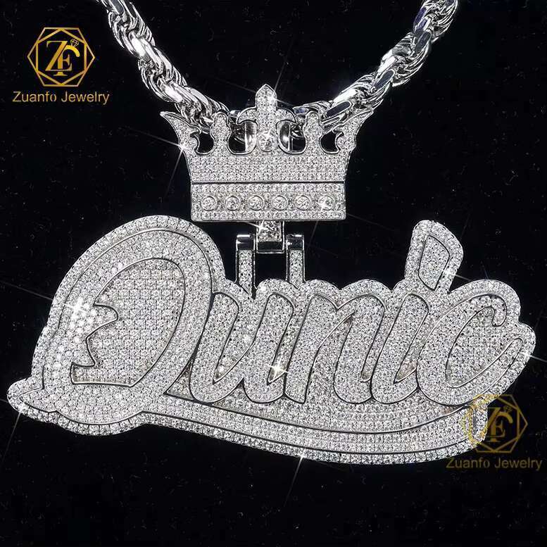 Hip hop Sier Iced and Tested with Silica Pendant Letters