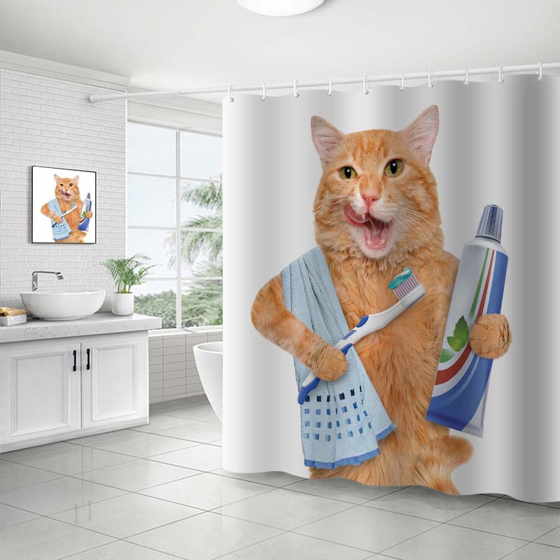 YL-37709 Customized 3D High-Definition Digital Printed Polyester Waterproof and Mildew-Proof Shower Curtain Set