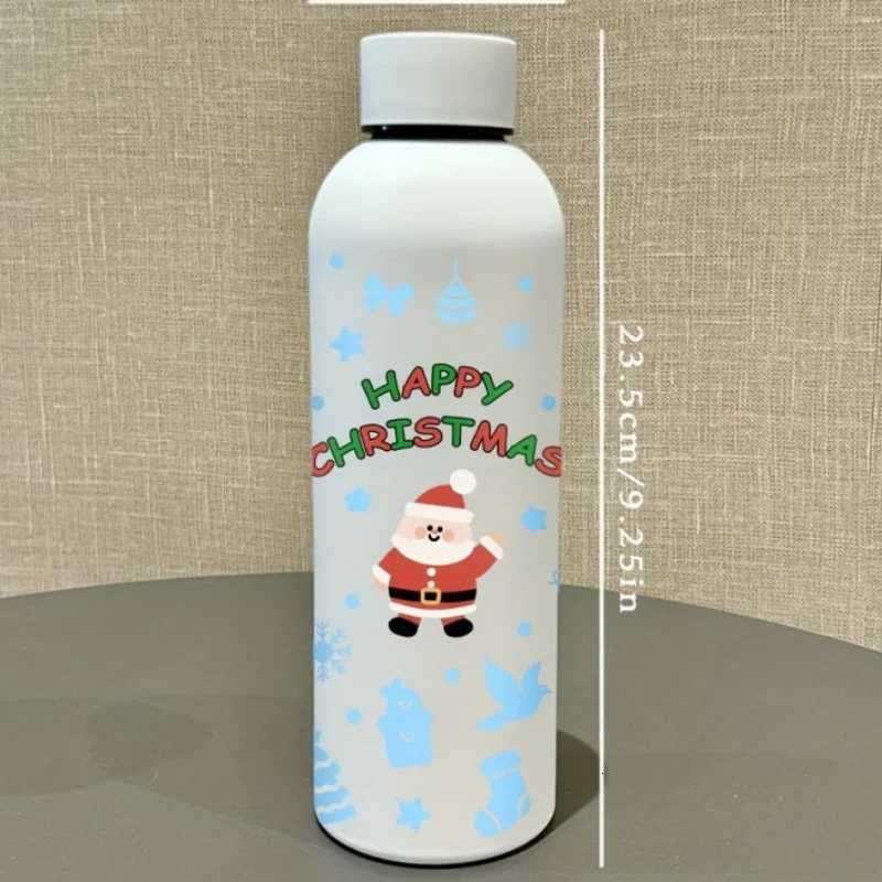 3D Printed Stainless Steel Christmas Cute Santa Cup Portable Fashion PVC-Free Leak-Proof Matte Finish Water Bottle C251114