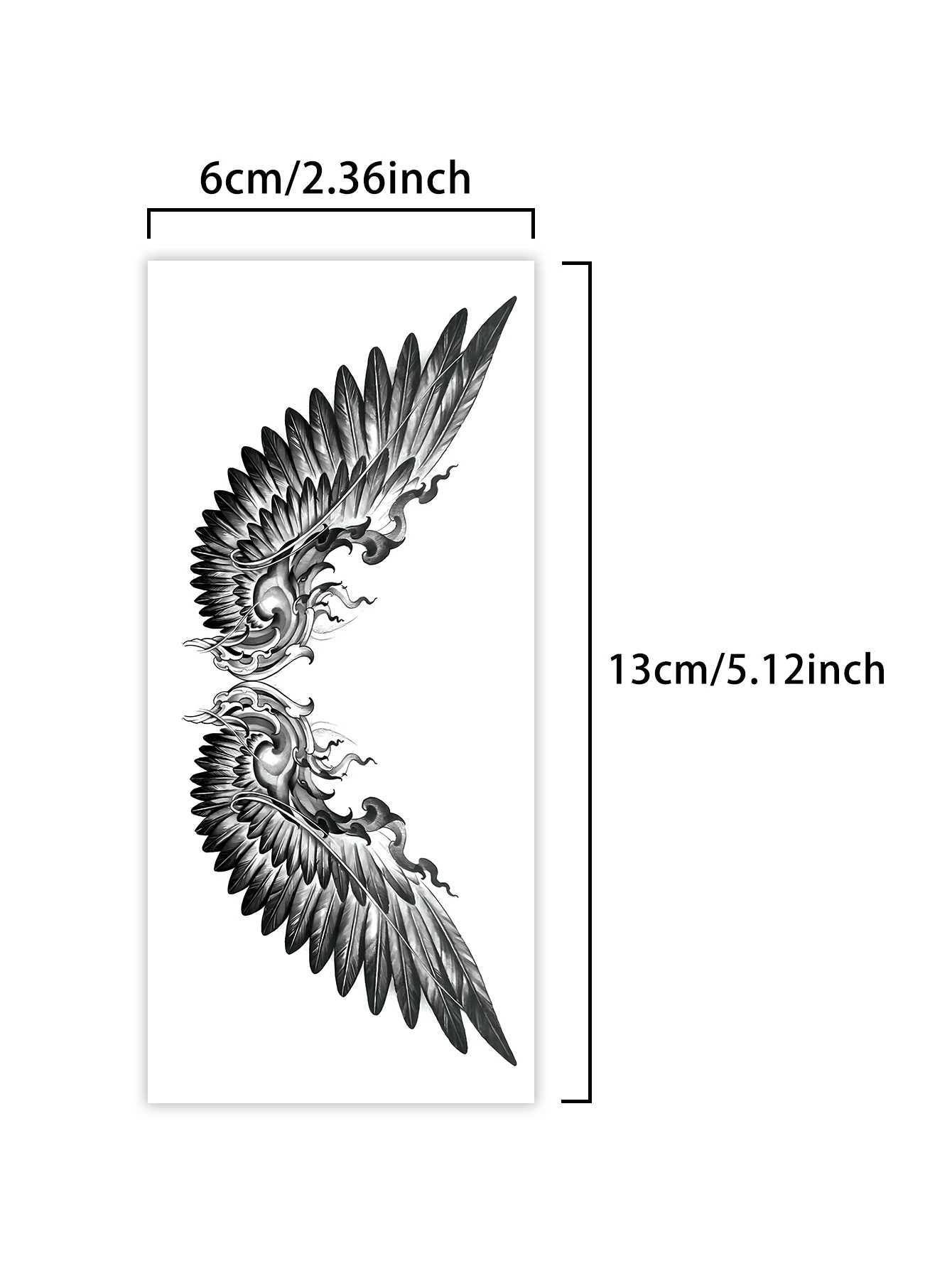 Angel wing neck waterproof temporary tattoo sticker lasting 1-2 weeks real semi permanent fake tattooXJ25414