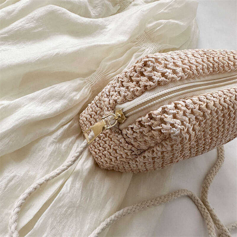 Handmade Beach Bag Summer Mini Handmade For Women 2023 New Trendy And Fresh Countryside Style Crossbody Grass Woven Small Square Bag Kq2