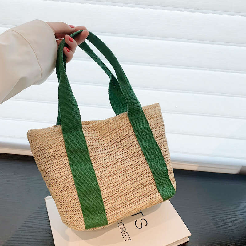 Handmade Beach Bag Handheld Straw For Women 2022 Korean Edition New Trendy Ins Beach Vacation Summer Countryside Style Woven Bag Kq2