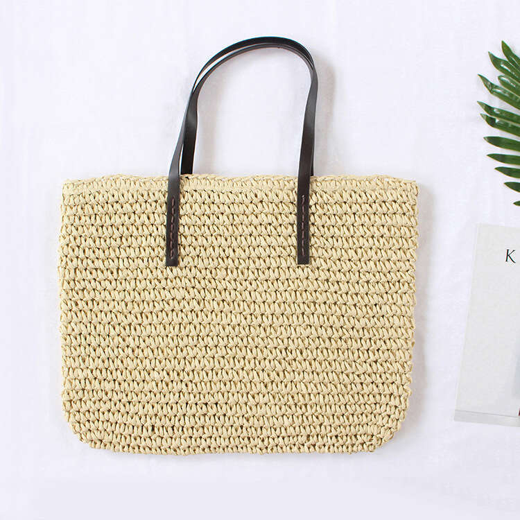Handmade Beach Bag Grass New Beach Woven Grass Single Shoulder Women's Bags, Japanese And Korean Minimalist Leisure Travel Trend Kq2