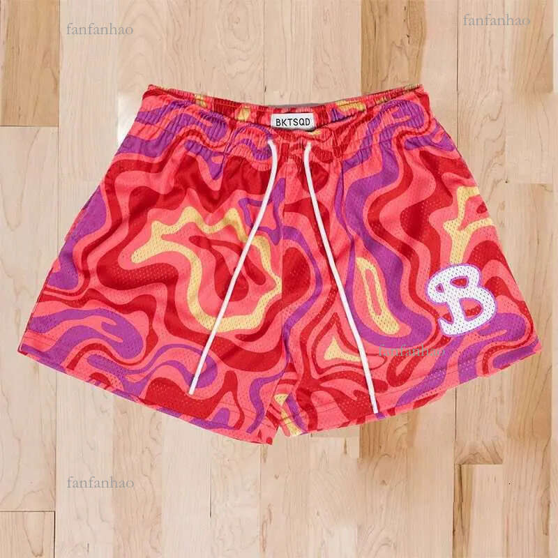 BKTSQD New Summer Mens Shorts Men and Womens Fashion Beach Seaside Sports Shorts Mesh Sports Quick-Drying Quarter PantsT250526