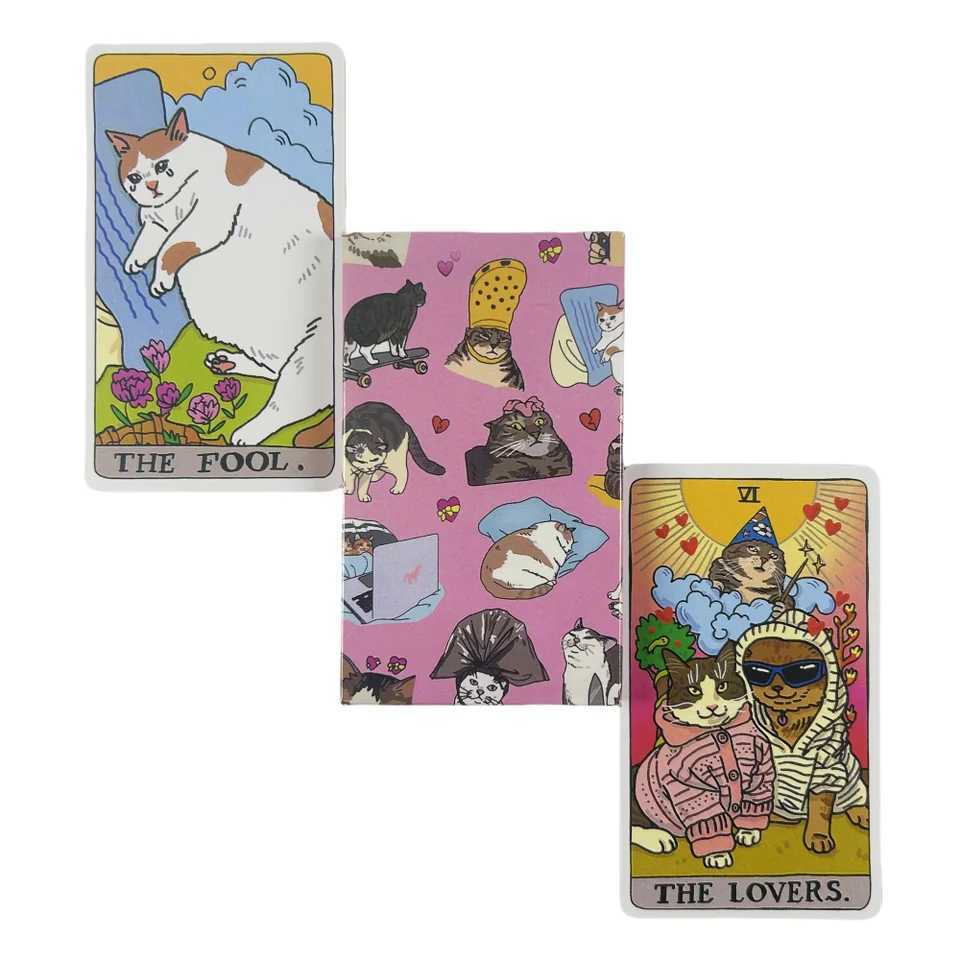 1pc Cat Tarot Cards Fate Divination 22pcs Oracle Cards ParTY Entertainment Board Game Cards C251114