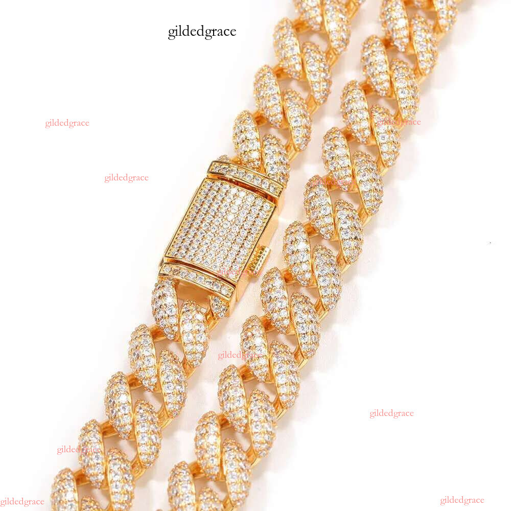 designer cuban k chain necklace for men women plated gold sier wide 12mm 15mm moissanite dia hip hop mens jewelry personalize choker good Necklace