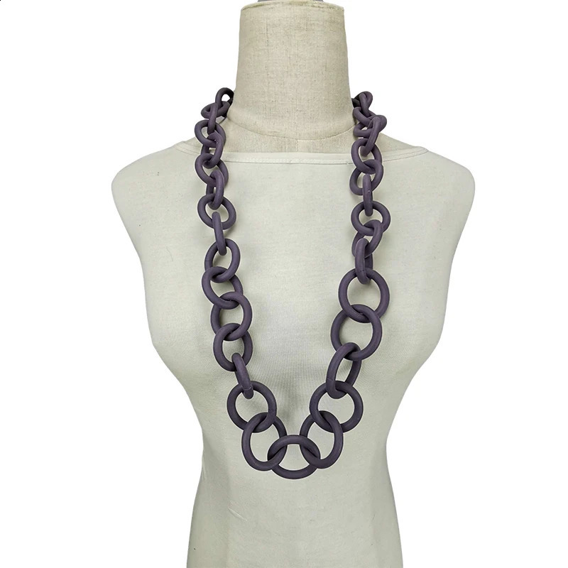 Gothic handmade rubber necklace er geometric jewelry womens circular pendant necklace multi-color chain for weddings 250408