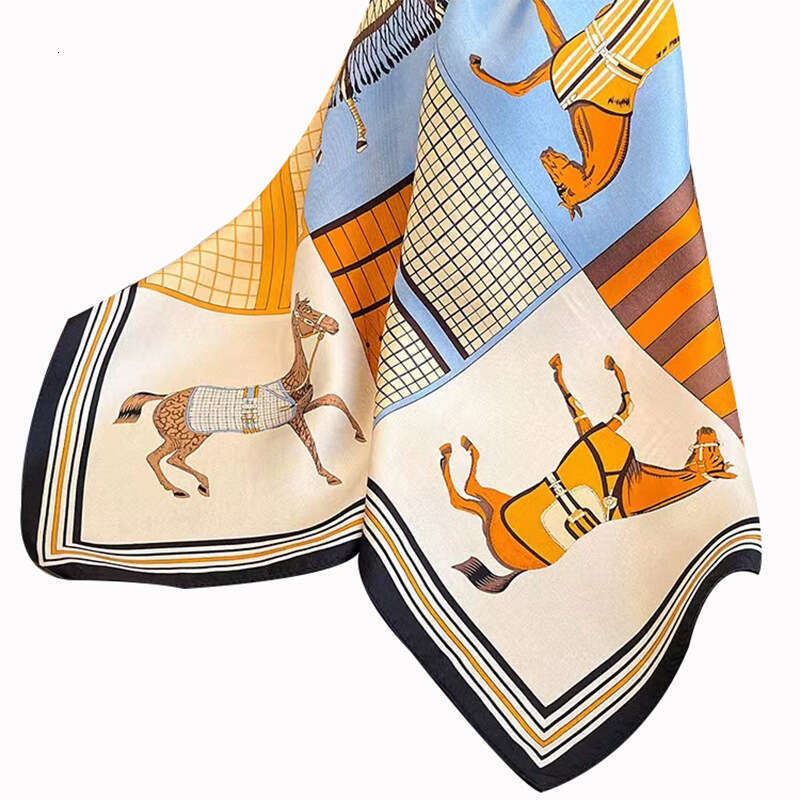 New 70 Small Printed Square High End Versatile Imitation Silk Women's Satin Scarf Shawl