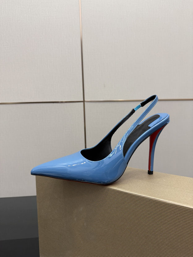 Women's lace up high heels, women's slimhighheels, thick soled, women's patent leather backless wedding sandals