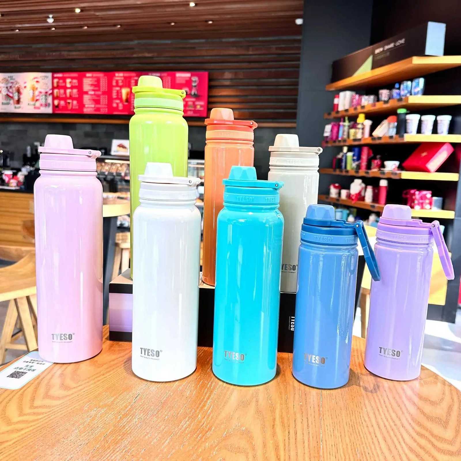 TYESO Stainless Steel Thermal Water Bottle Portable Tumbler Sport Vacuum Flask Keeps Cold and Heat Thermal Mug Car Insulated Cup C251114