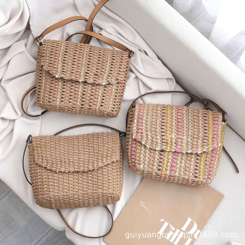 Handmade Beach Bag Versatile And High-End Crossbody Luli Grass Dopamine Hand Woven Summer Bag, Women's Beach Bag Kq2