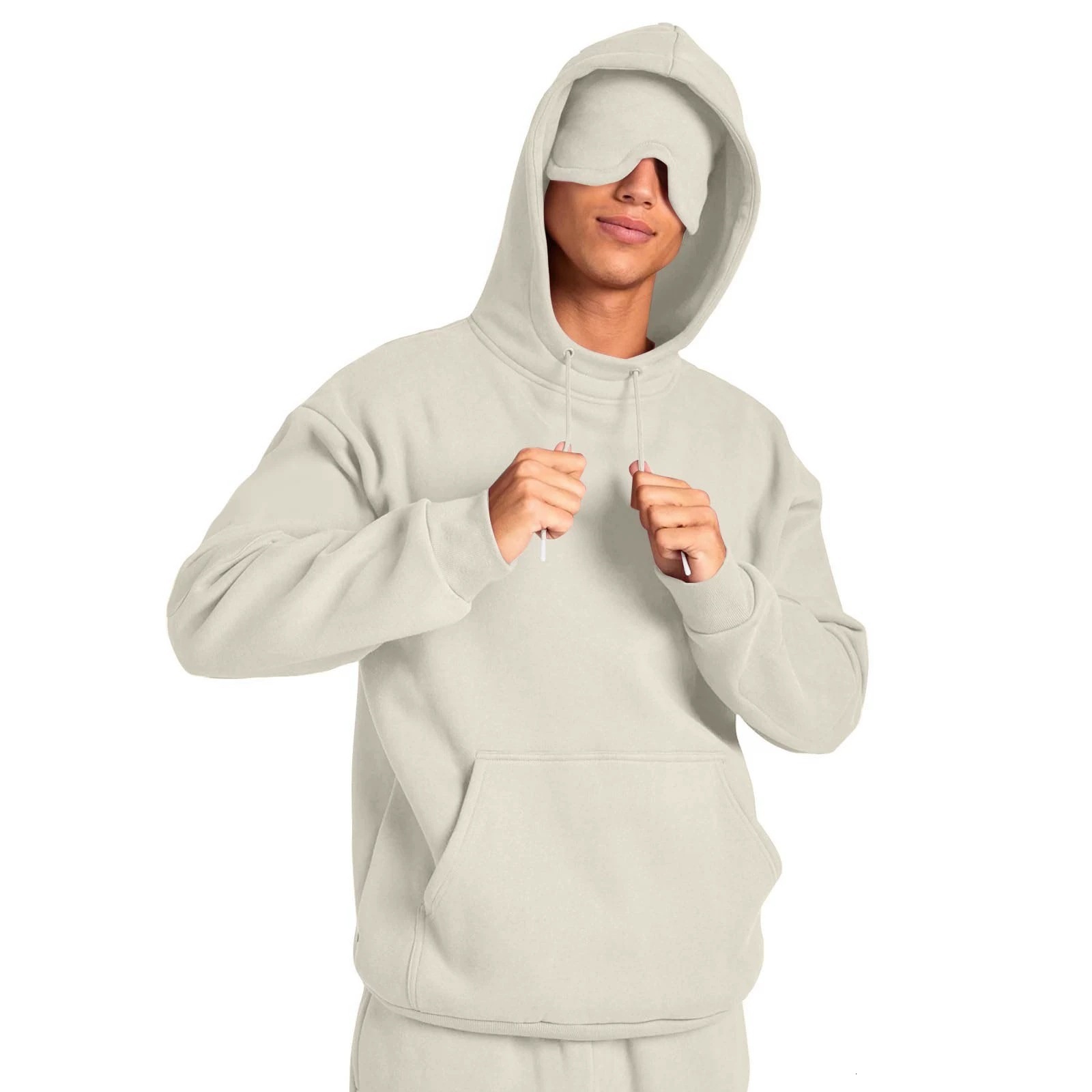 designer Fashion New Solid Color Men's Winter Casual Sweatshirt with Eye Mask Hoodie