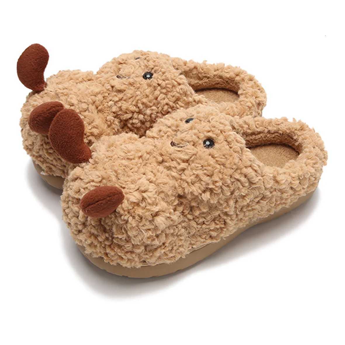 New winter cartoon fun peanut warm plush slippers indoor fashion casual comfortable non-slip household cotton shoes Z251113 - view 6