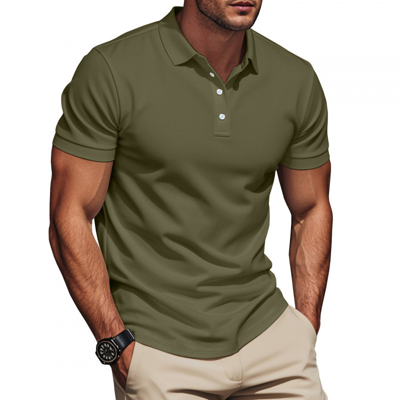 American casual British style summer mens T-shirt slim fit gentleman polo shirt polo shirt short sleeved shirt