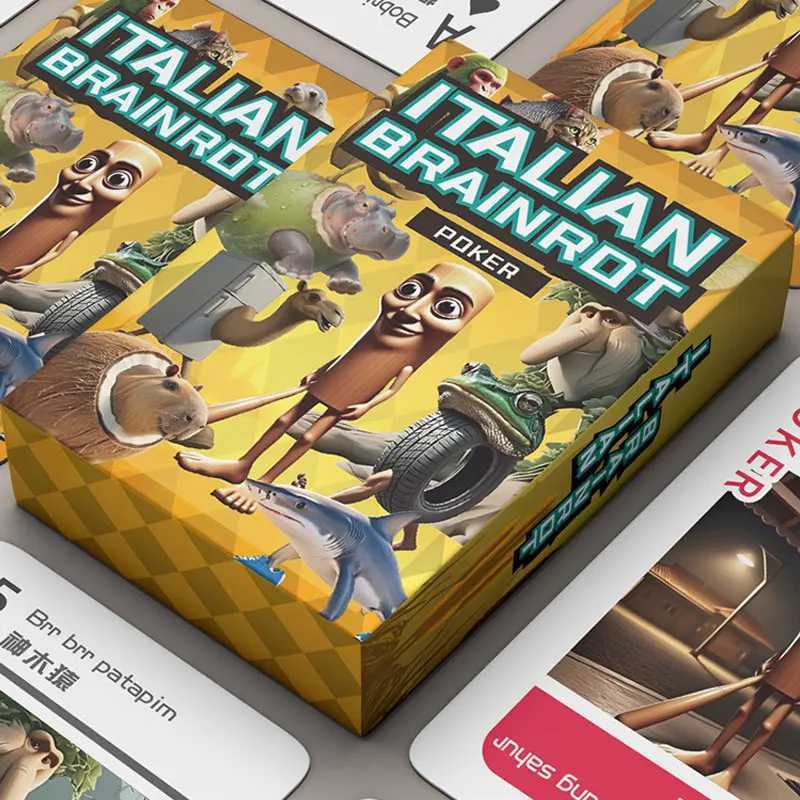 54pcs Italian Brainrotcard Funny Playing Cards Tung Sahur Tralalero Tralala Game Collection Cards Toys C251114
