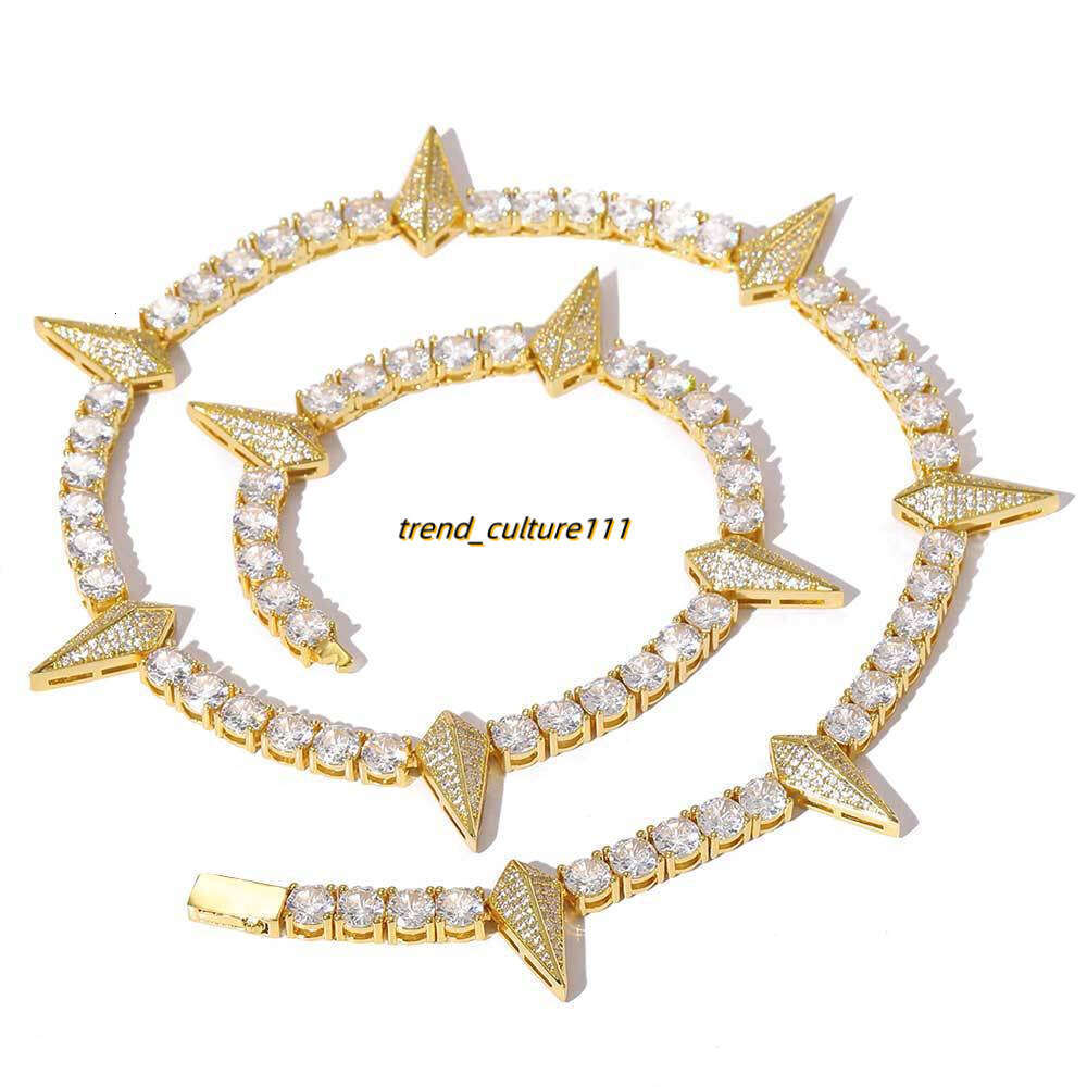 New Hip Hop 5mm Black Panther Same Style Full Dia Wolf Teeth Tennis Personalized Trendy Brand Men's Moissanite Clavicle Chain