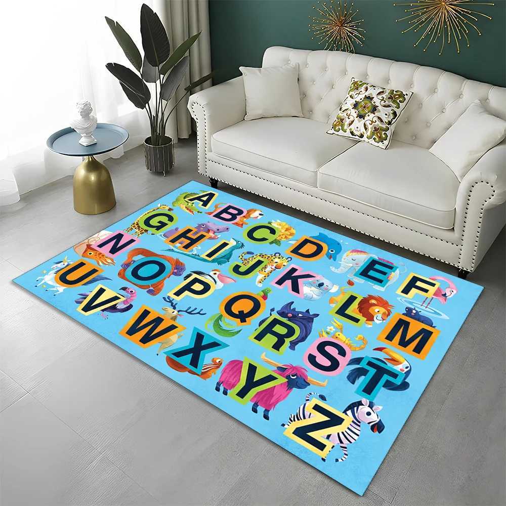 ABC Early Education Cartoon Childrens Game Room Alphabet Childrens Crawling Area Carpet Carpet Living Room Bedroom Sofa Non slip Mat S25414