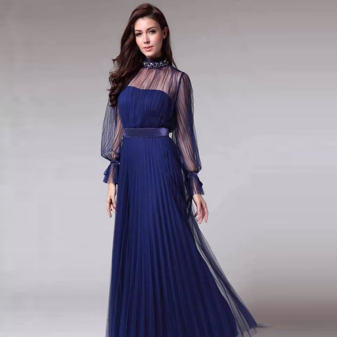2025 New Dress Temperament Banquet Annual Meeting Atmospheric Pleated Perspective Modern Atmosphere Evening Dress