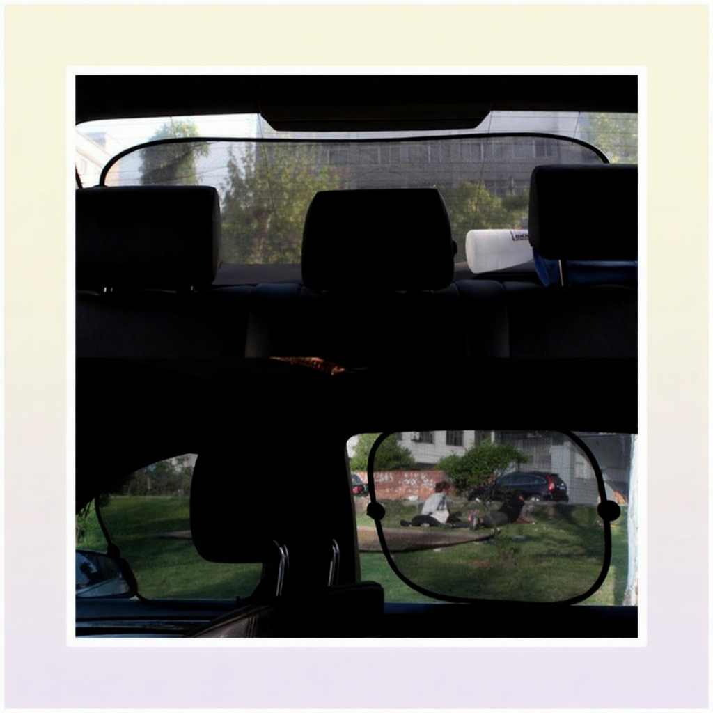 Car Sunshade 1 Set 4pcs Universal Window Sun Shade UV Rays Protector Black