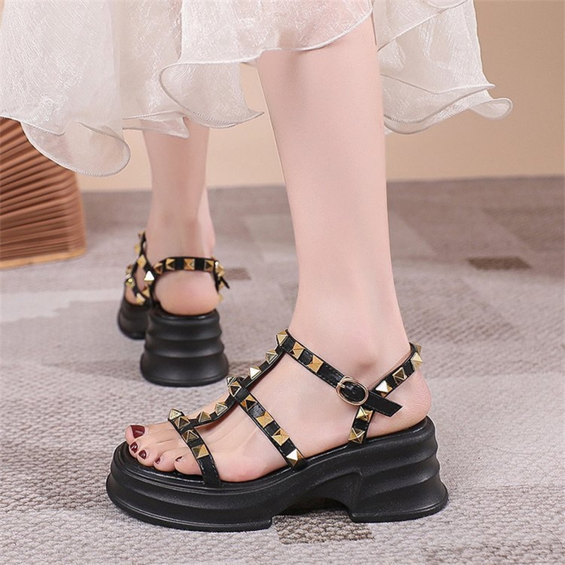 free shipping designer sandals for women2025 Summer New Thick Bottom Coarse More Anti Slip Fashionable Casual Versatile Outerwear Size 35-40
