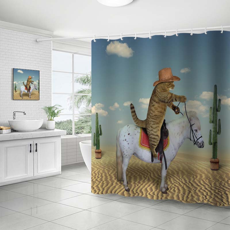 YL-37709 Customized 3D High-Definition Digital Printed Polyester Waterproof and Mildew-Proof Shower Curtain Set