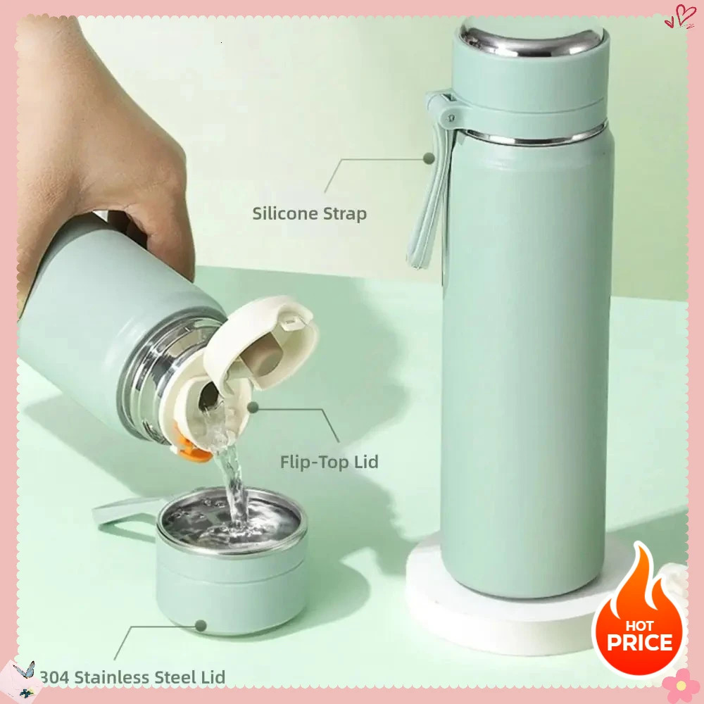Ins Style 316 Stainless Steel Thermal Flask 500ml Leakproof Vacuum Cup Portable Insulated Water Bottle for Students 251107 W260226