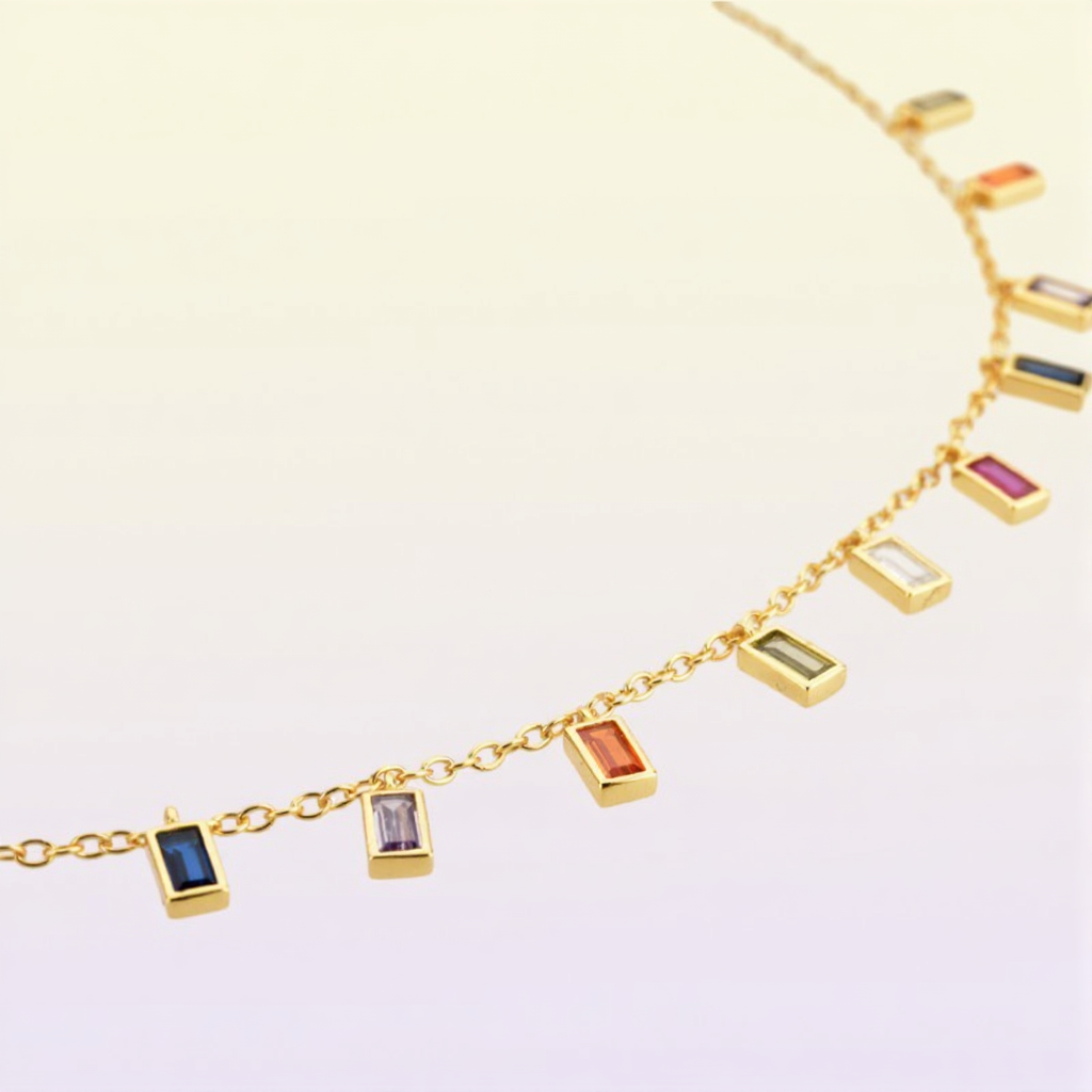 ANDYWEN 925 Sterling Silver Colorful Rainbow Bracelet Soft Chain Crystal CZ Bangle Soft Luxury Women Party Rock Punk European 2012
