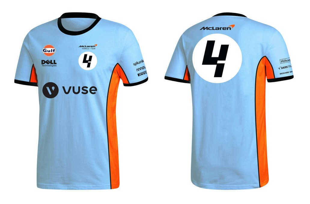New F1 racing suit McLaren team T-shirt round neck short sleeved spring and summer mens quick drying cultural shirt H25412