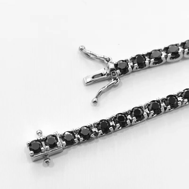 Popular Style Silver 925 Jewelry Tennis Bracelet Moissanite Black Diamond for Party
