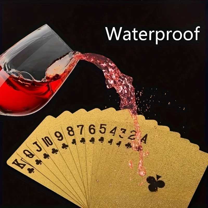 Golden Foil Playing Cards Deck Golden Dollar Cards Waterproof Plastic Perfect Christmas Gifts Thanksgiving Gifts C251114