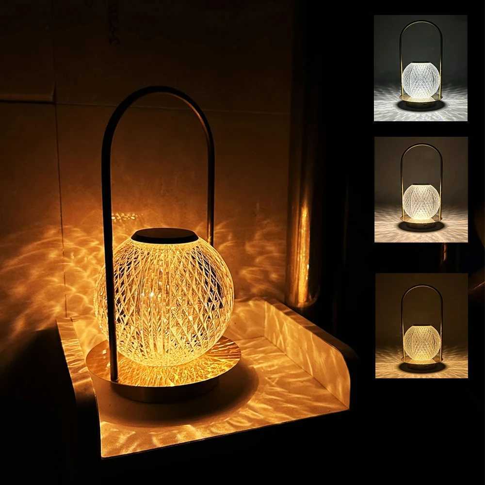 Touch Table Lamp Rechargeable Wireless Portable Bedroom Bedside Crystal Desk Lamp Night Light LED Decor Lights for Bar Coffee M251114