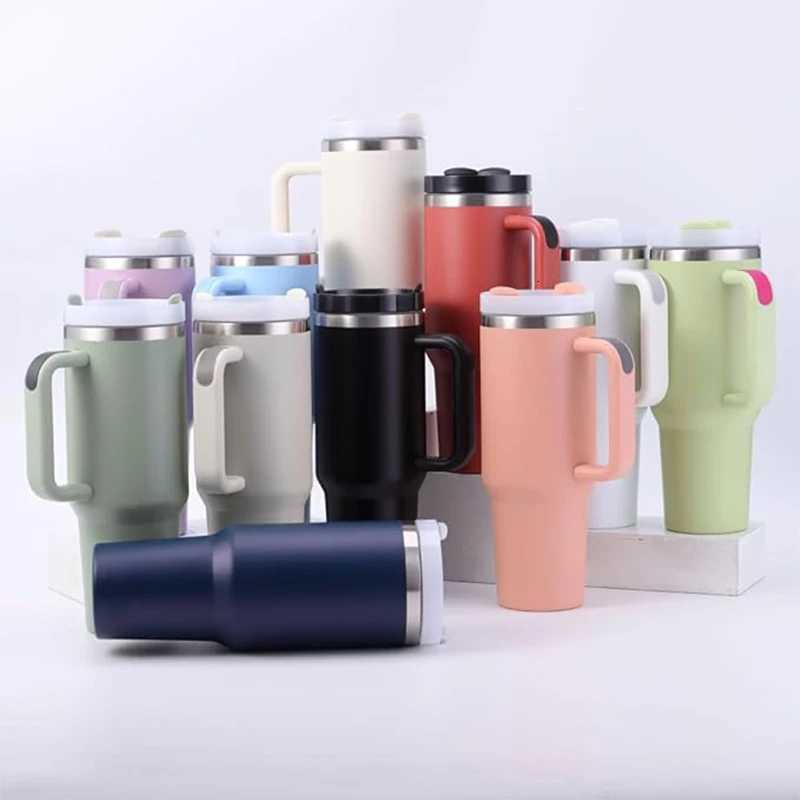 Stainless Steel Insulated Tumbler With Handle and Straw Lid Insulated Cup Reusable Water Bottle Travel Mug Gifts Leak-Proof C251114