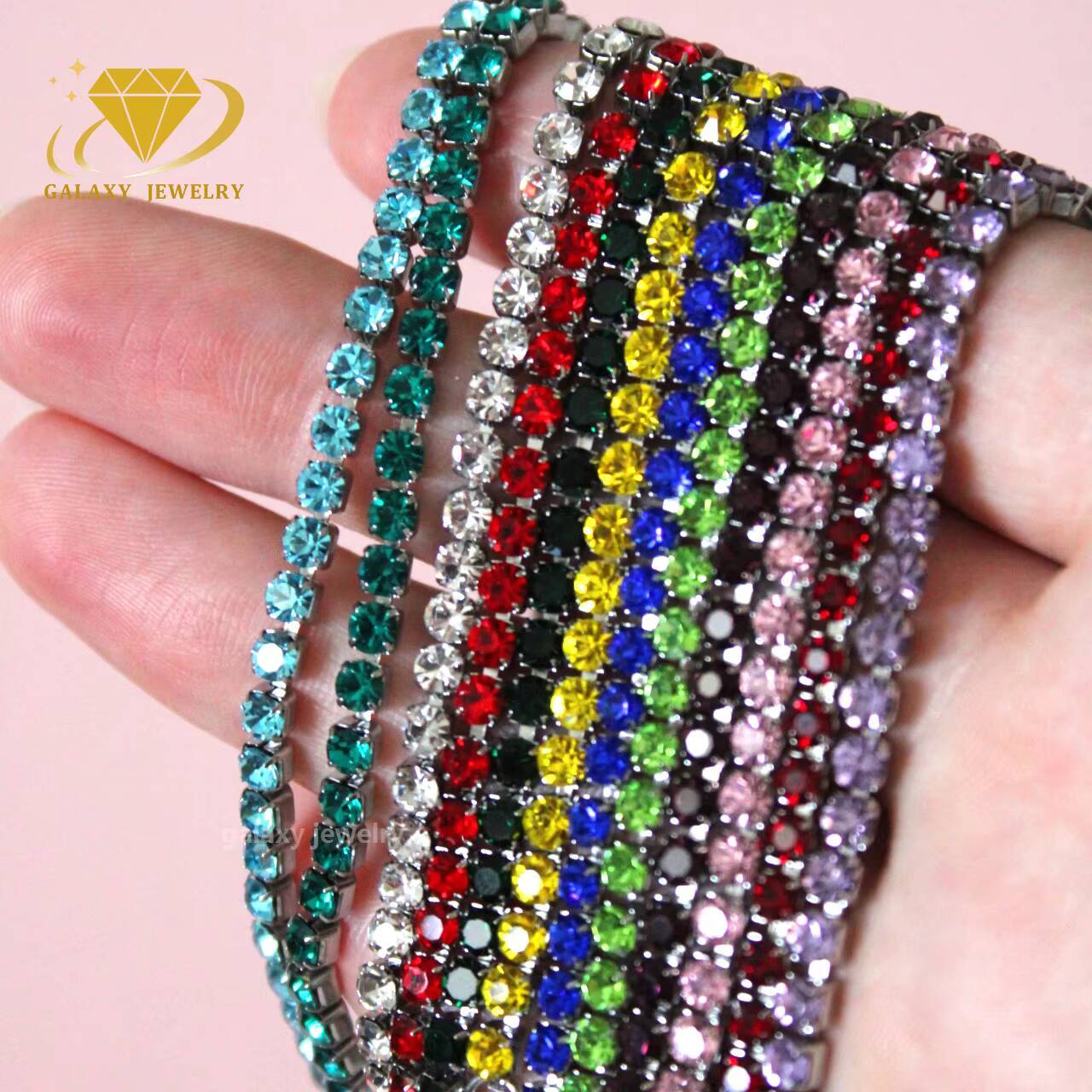 Hip Hop Black Moissanite Tennis Chain Iced Out Diamond Jewelry 925 Silver 3mm 4mm 5mm Gold Plated Men Bracelet Necklace